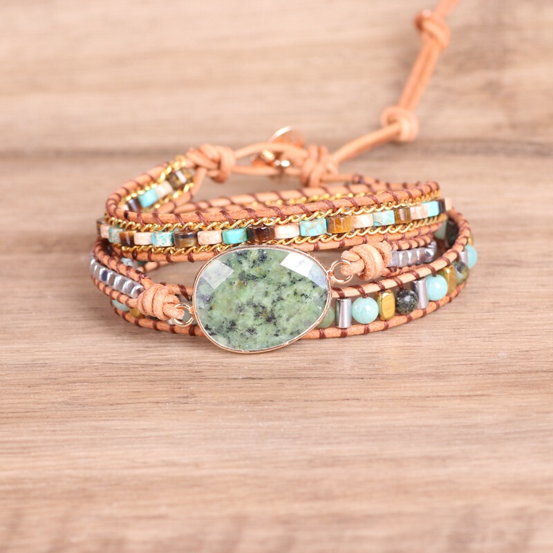 Beaded Leather Wrap Bracelet Bohemian Style Women's Jewelry Clearance Products