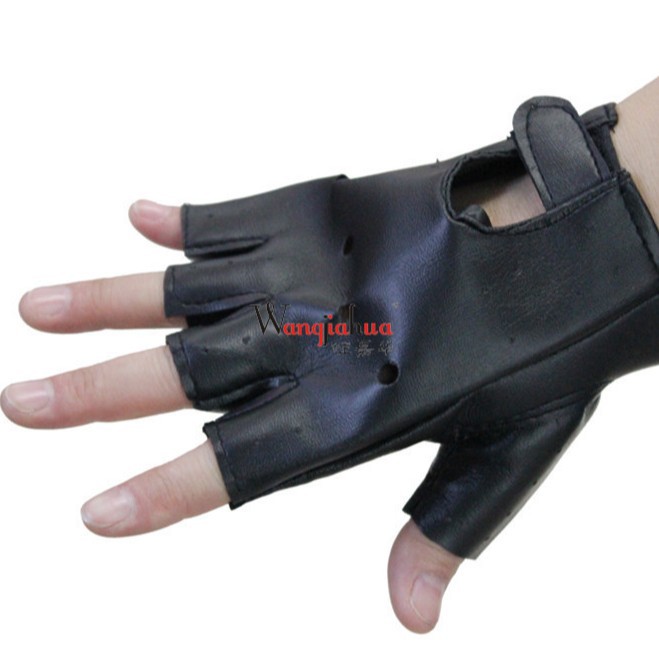 Leather gloves fitness nightclub pole dance gloves driving cycling sports dance fingerless gloves in stock
