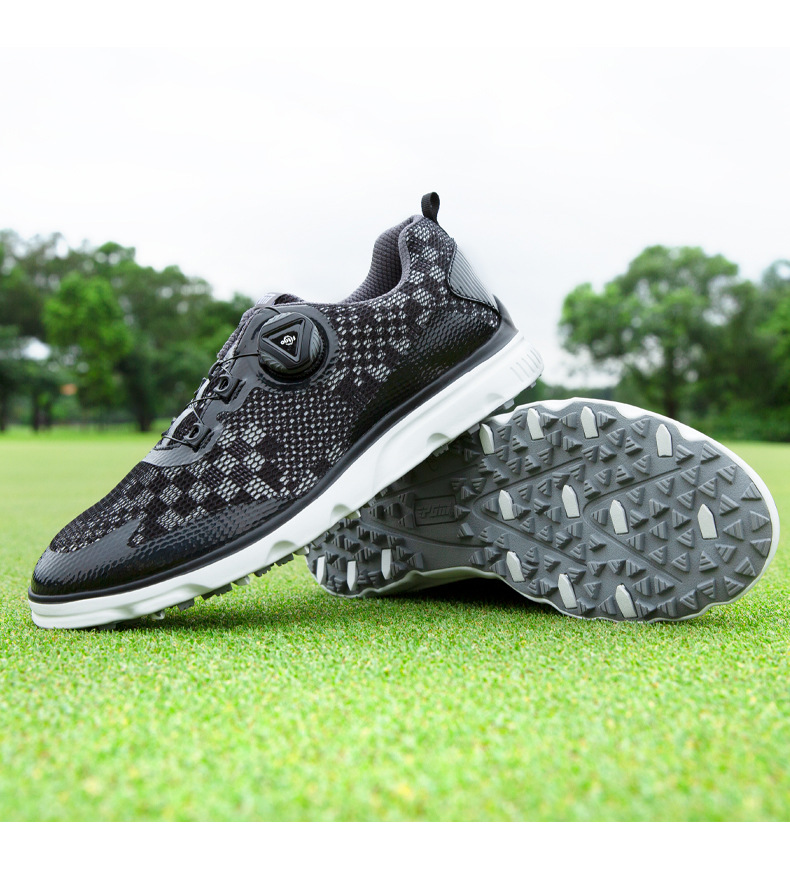Giày golf nam PGM chống trượt, núm vặn dây, lưới thoáng khí — XZ228-Đen Trắng, XZ228-Đen huỳnh quang chi tiết 12