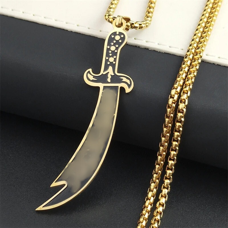 Cross-Border Aliexpress Alien Isaac Talisu's Sword Men's Retro Sword Stainless Steel Necklace