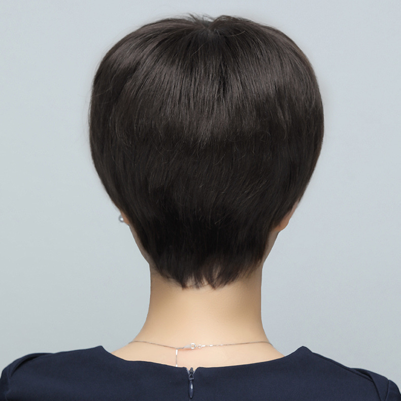 假发真发全真人发短发女全头套中老年女士卷发妈妈款整顶发套自然|undefined