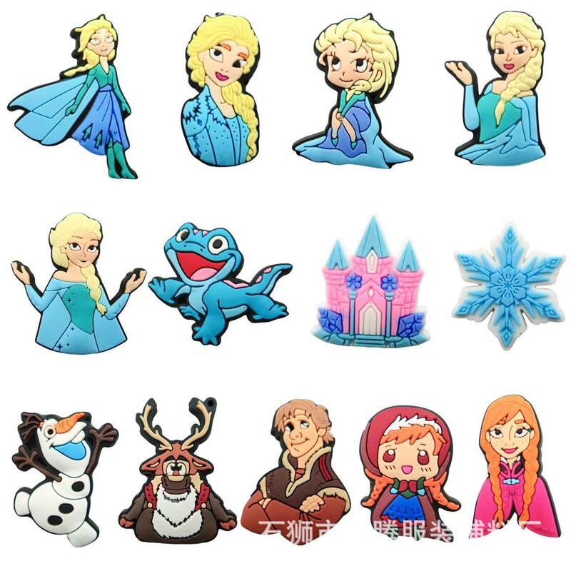 Frozen-Themed Shoe Charms Pvc Soft Rubber Shoe Clips for Crocs, High-End Shoe Accessories Jibbitz Shoe Clips