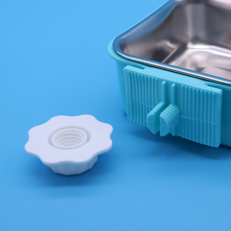 Jaula para perros Cuenco para mascotas Cuenco para perros colgante Cuenco para perros de acero inoxidable resistente a la voltereta