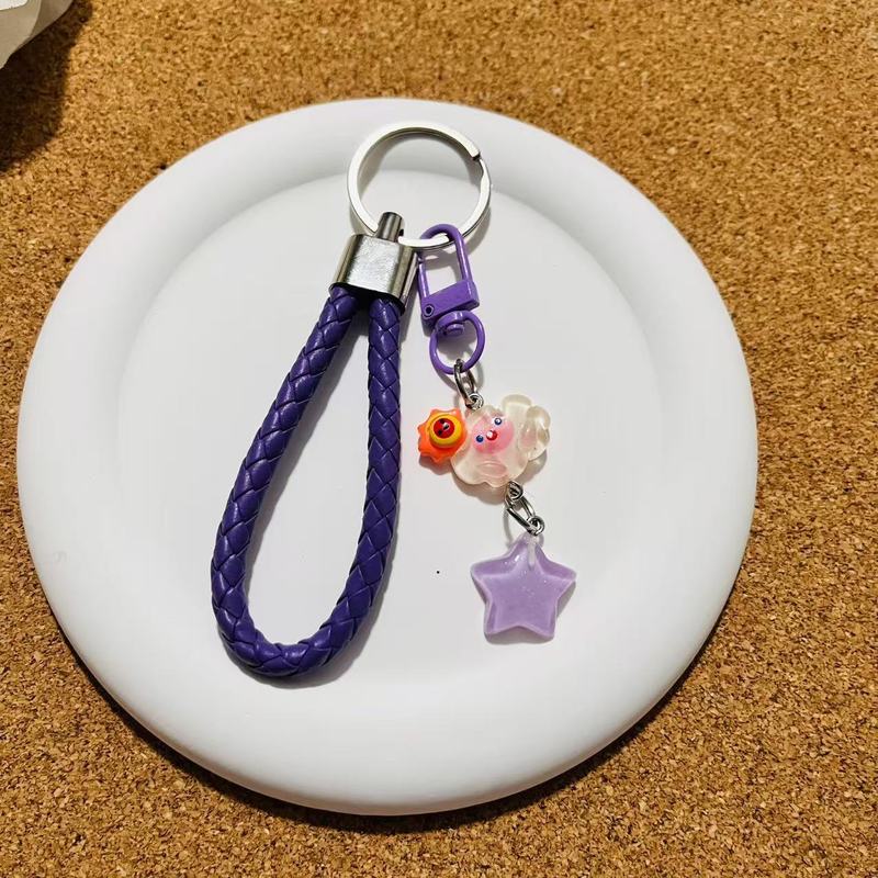 多巴胺彩色云朵钥匙扣少女心包包挂件配饰指甲刀挖耳勺钥匙链套装|undefined