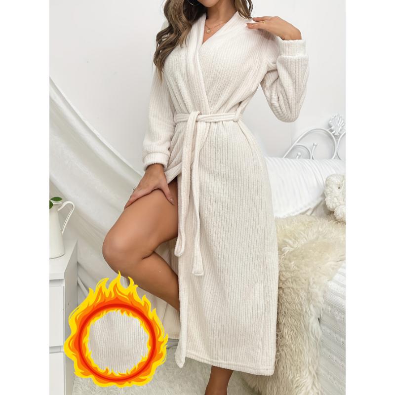 E6074 Dropshipping Aliexpress Amazon Cross-Border New Nightgown Pure Flannel Long Sleeve Collar Night