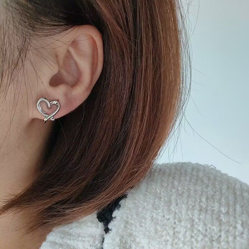 Women's Gender 1 Pair Simple Style Heart Shape Plating Alloy Ear Studs