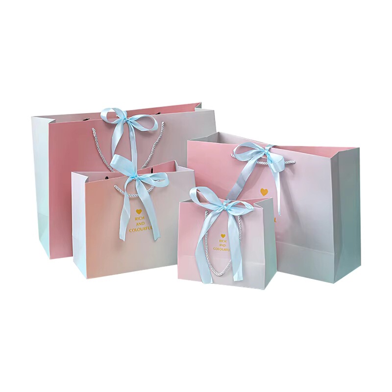 Cmyk Printing Printing Logo Paper Bag with Handle Ribbon Bow Wedding Gift Paper Bag Packaging Boutique Bag Cmyk Printing Printing Logo Paper Bag with Handle Ribbon Bow Wedding Gift Paper Bag Packaging Boutique Bag