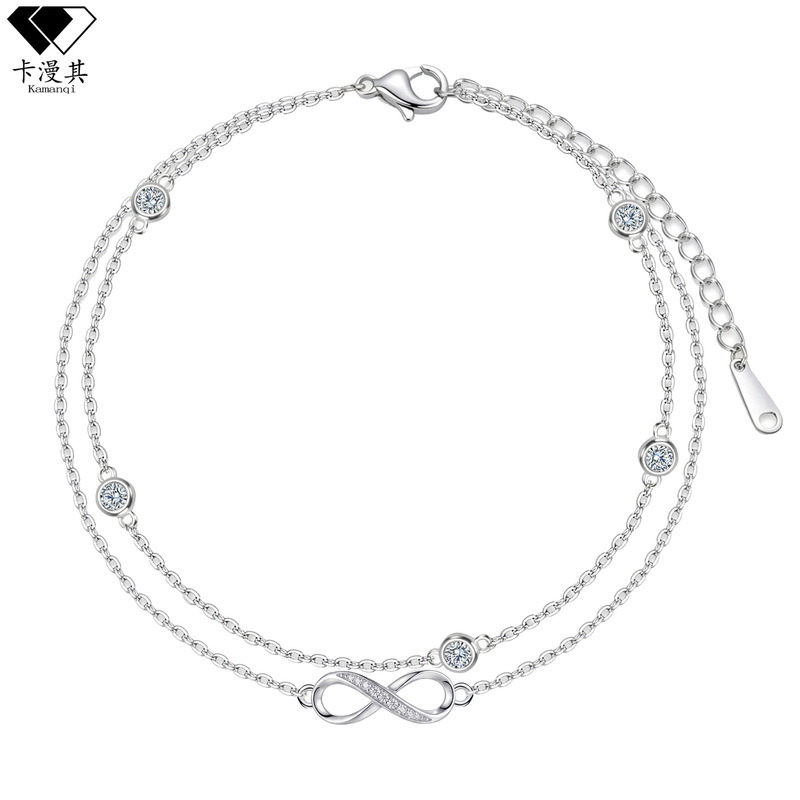 High-End Double-Layer Infinity Symbol Lucky Bracelet for Women, Niche Simple Zircon Jewelry, Versatile Gift, Light Luxury Design High-End Double-Layer Infinity Symbol Lucky Bracelet for Women, Niche Simple Zircon Jewelry, Versatile Gift, Light Luxury Design