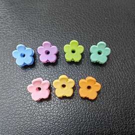空心小花发夹马卡龙镂空五瓣花编发圆圈儿童刘海花朵春女磨砂抓夹