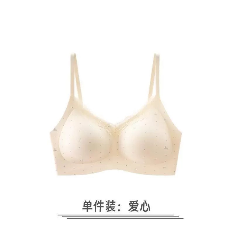 Prendas íntimas originales de estilo francés para mujeres que se reúnen pecho pequeño sin marcas sin anillo de acero sujetador de encaje fijo taza integral de espalda hermosa sujetador image 7