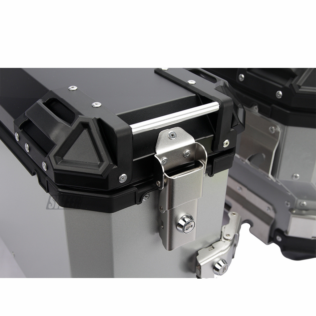 35L Right Hide Exhaust Side Box Motorcycle Universal Aluminum Alloy 45L Tail Box Waterproof Three Boxes Anti-theft Travel Storage Box