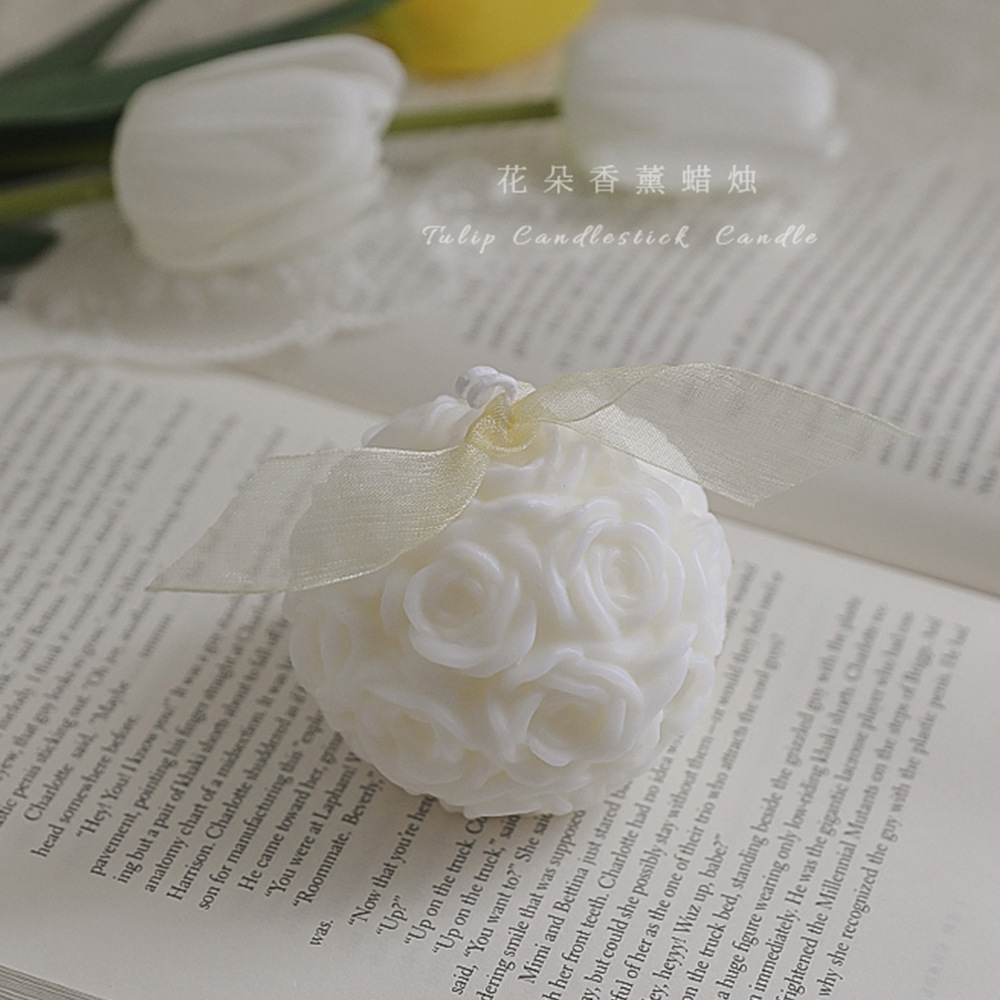 Venta al por mayor aromaterapia vela hydrangea Rosa regalo de boda vela Lily fragancia Flor pequeña vela