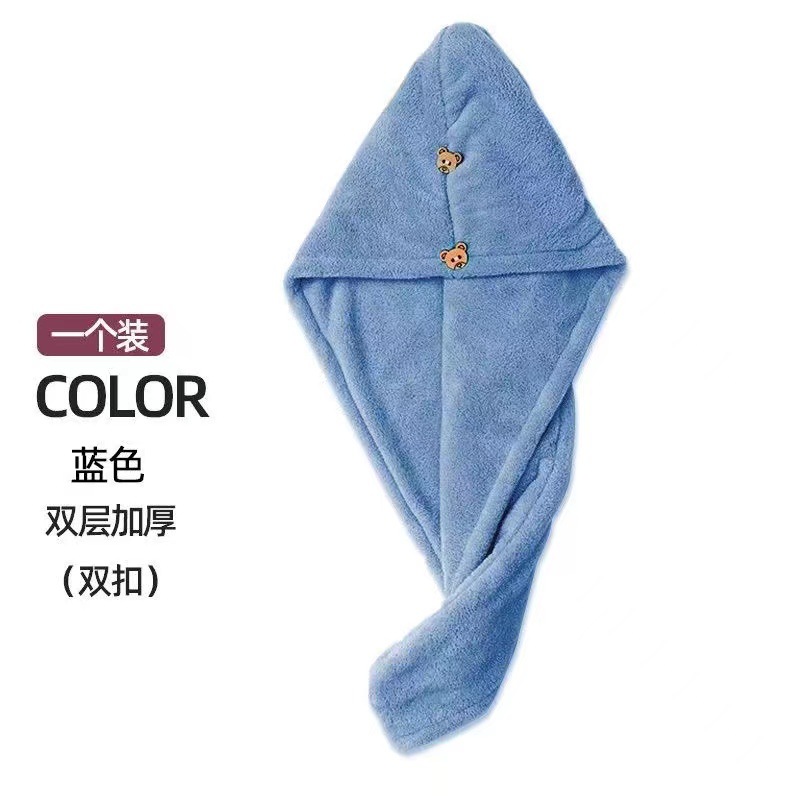 [Múltiples nuevos productos] tapa de secado de vellón de coral de doble capa absorbente red Fuerte Rojo mismo botón de doble capa de estilo