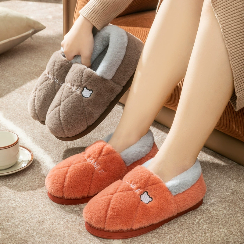 Хлопковые тапочки с ананасами, женские зимние домашние парные теплые плюшевые хлопчатобумажные туфли больших размеров, мужская обувь Moon оптом