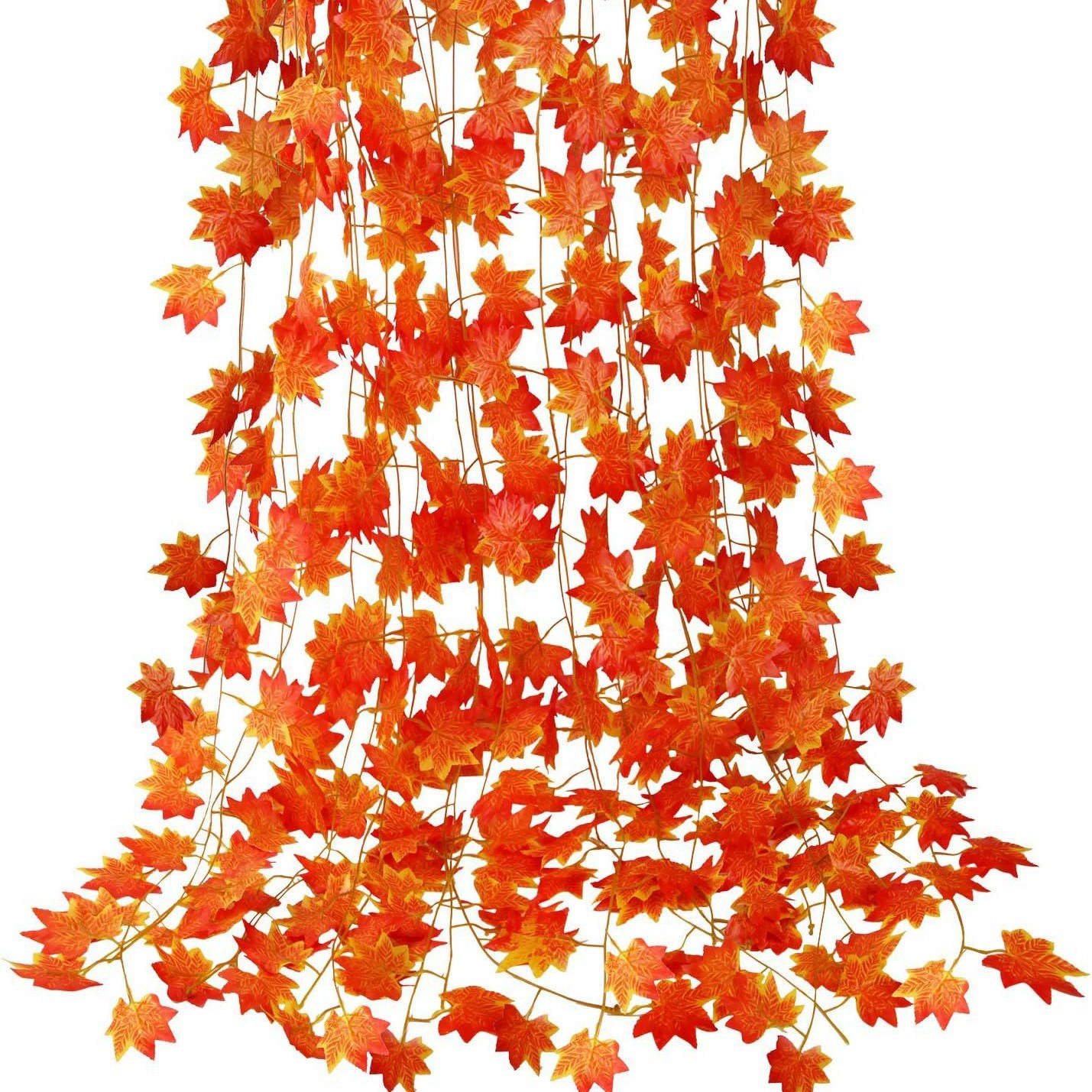 Imitation maple leaf Halloween autumn-colored vine tree leaf wedding decoration home ceiling wall hanging decoration red maple leaf vine