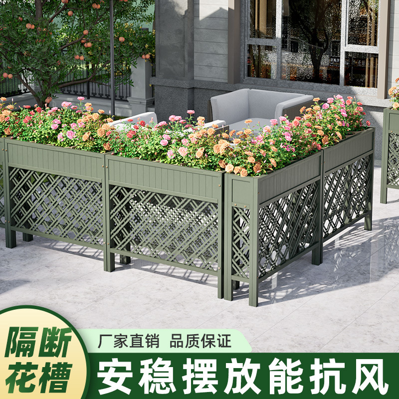 Green Restaurant Partition Flower Stand Outdoor Garden Wooden Fence Indoor Screen Fence Balcony Green Plant Pot Stand
