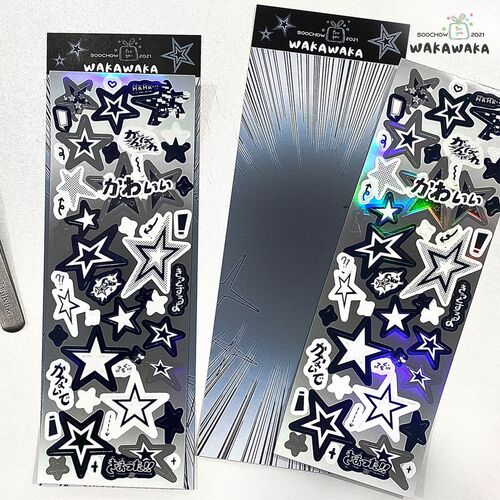 [y2k star stickers] Waka Waka Guka hand account stickers ins style cute hot girl diy small card decoration