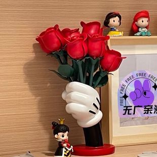 Qiqimi's Hand-held Vase Mimi's Mouse Ornaments Lego bouquets Home Ornaments Ins Style Internet Celebrity