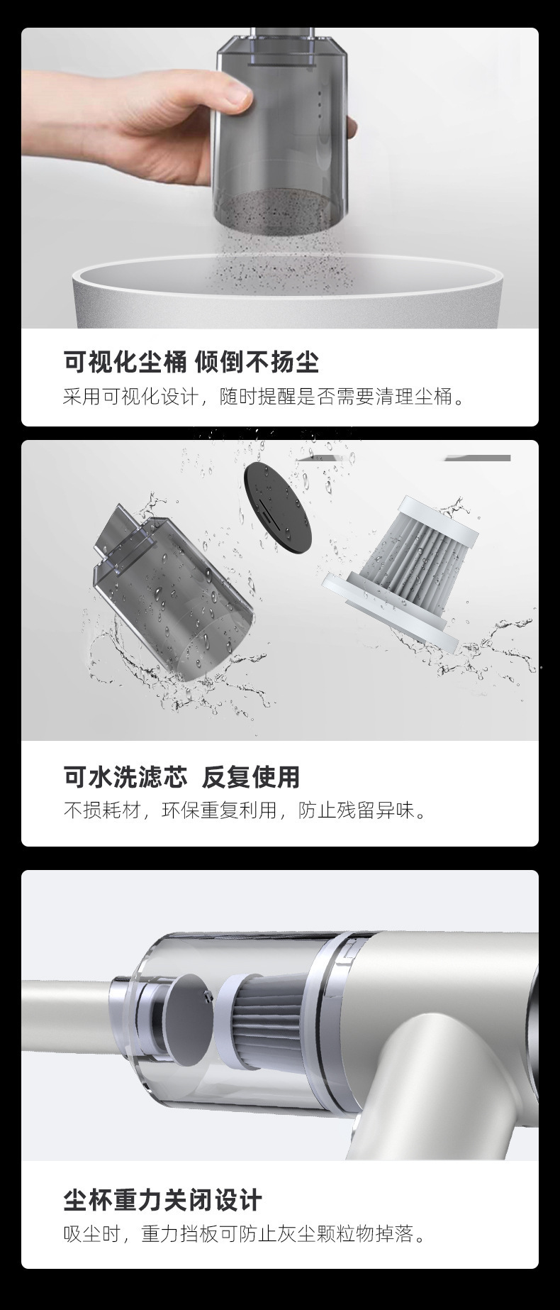 Vacuum Cleaner with Blowing and Suction Functions for Home Use, Desktop Cleaning, Wardrobe Cleaning, Rechargeable Handheld Blower, Car Vacuum Cleaner