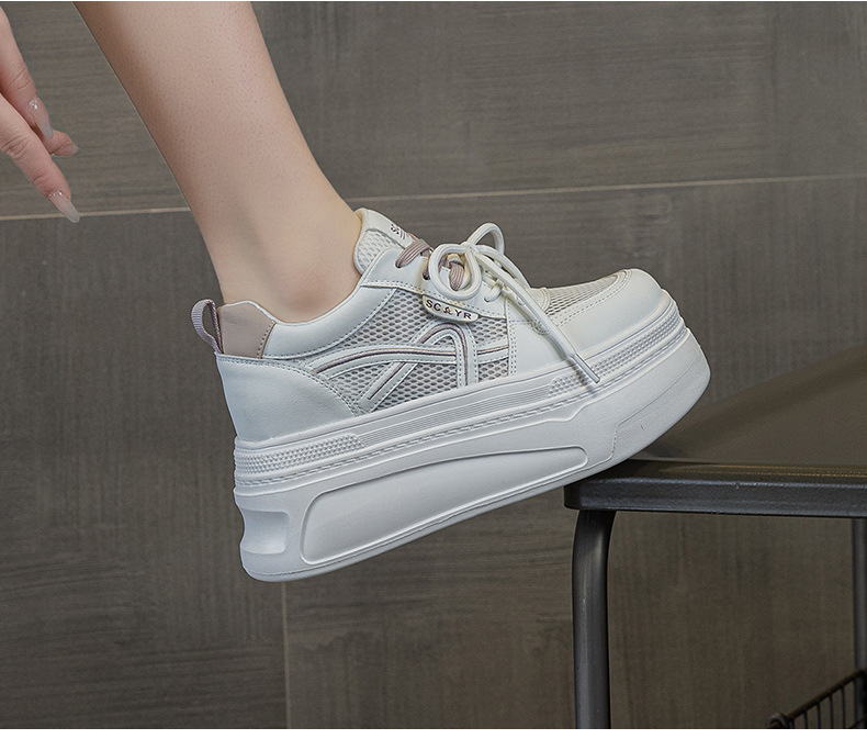 Giày sneaker nữ đế dày tăng chiều cao phong cách thể thao nhẹ — Tím 5057, Mơ 5057 chi tiết 18