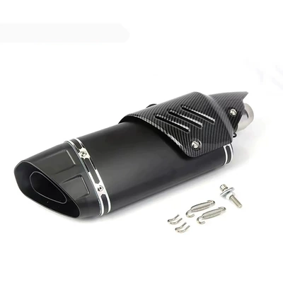 Motorcycle Exhaust Pipe Ninja250 Exhaust pipe - 2-black-car-pattern-cover-51mm-laser