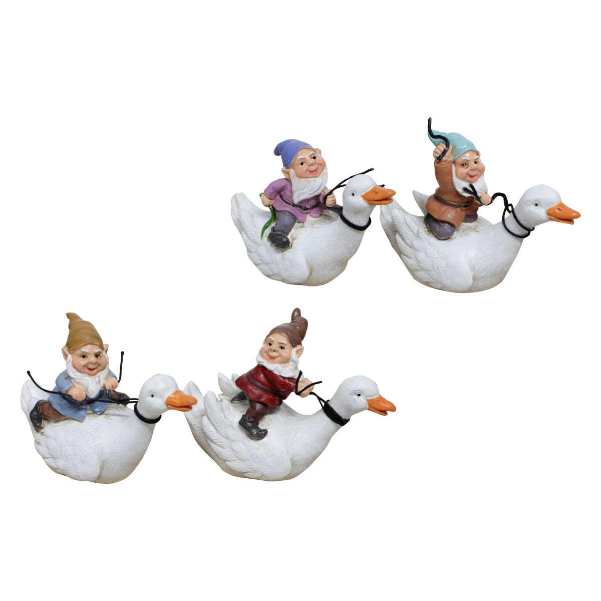 Garden Villa Landscape Decoration Outdoor Animal Sculpture Ornaments Simulation Riding Duck Dwarf Crafts Ornaments Now
