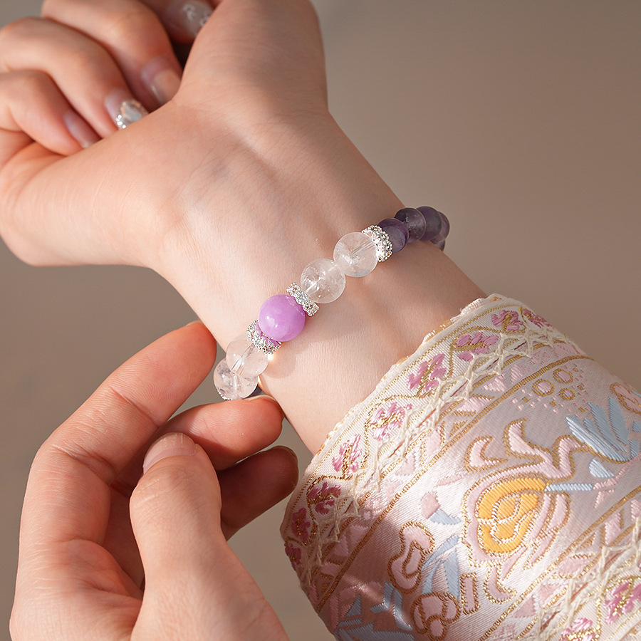 Pulsera de cuentas de cristal optimizada de ópalo natural 2025 nueva pulsera de todo fósforo de moda joyería de alta gama de nicho