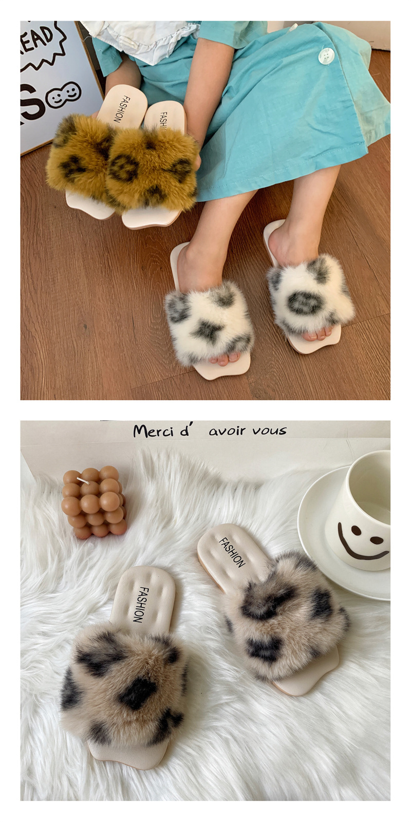 Neue Herbst-Winter-Outdoor-Bekleidung, Damen-Hausschuhe und Indoor-Hausschuhe aus Wolle, einzeilige Hausschuhe für Eltern-Kind-Kinder_voghion.com