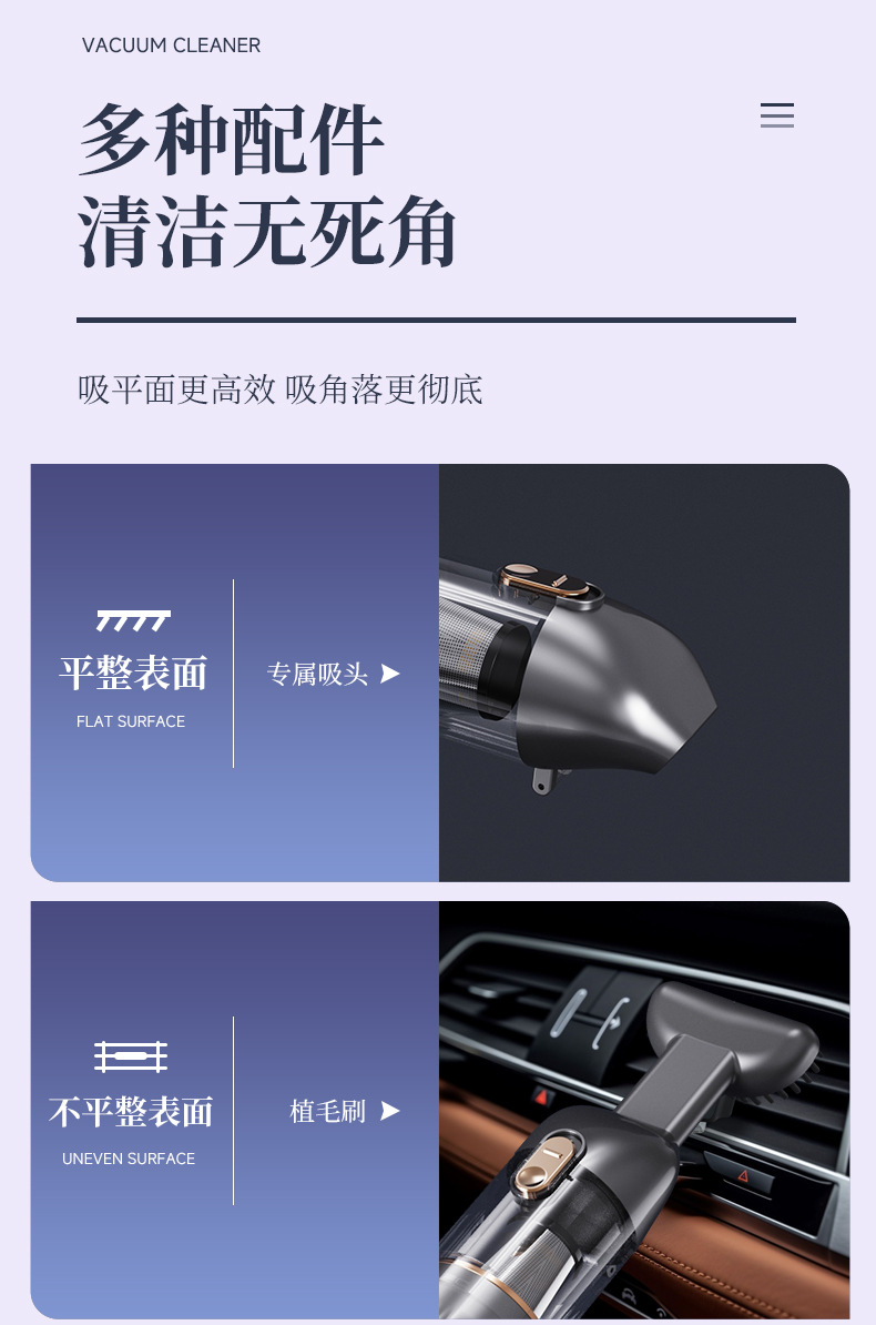 Digital Display Screen Car Vacuum Cleaner, Car and Home Handheld Wireless Multi-Functional Super Powerful Suction Mini Vacuum Cleaner