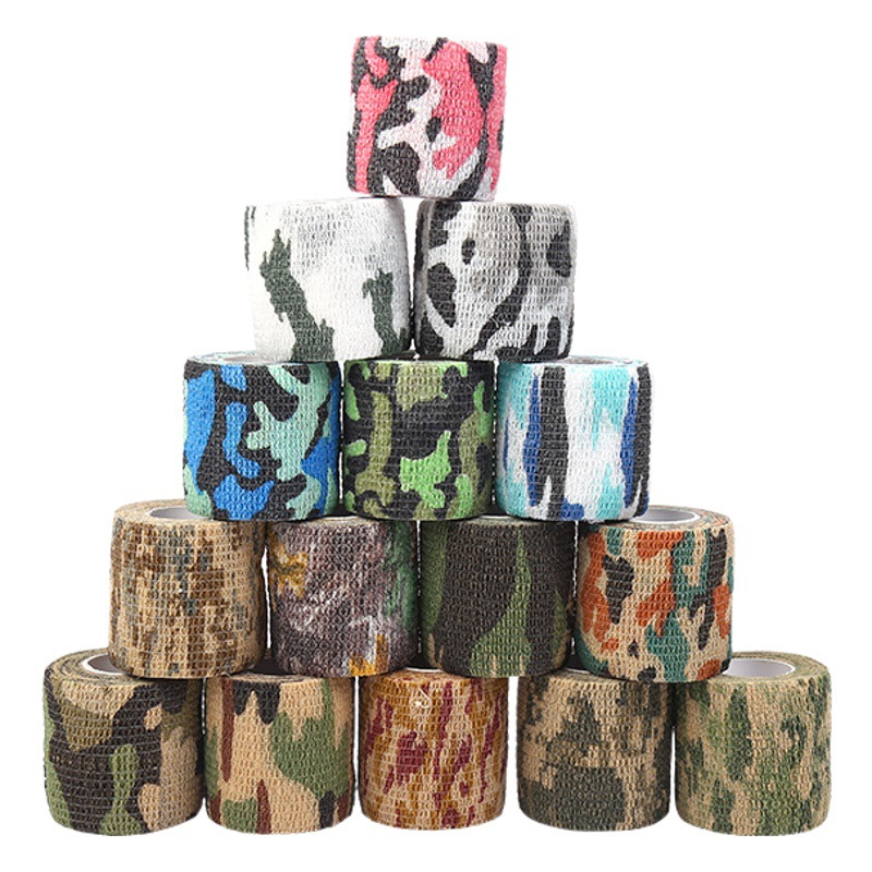 Factory wholesale Camouflage Self-adhesive elastic bandage outdoor telescopic sports protective tape camouflage tape