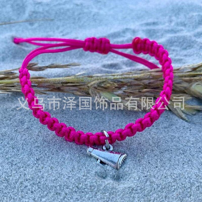 Cross-border E-commerce Hand-woven Trumpet Letter Pendant Cheering and Drinking Color Cheer Cheerleading Bracelet