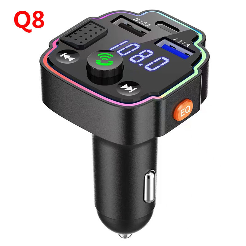 Q8 Car Mp3 Bluetooth Player Card/U Disk Lossless Sound Quality Hands-Free Call Fm Transmitter Car Mp3