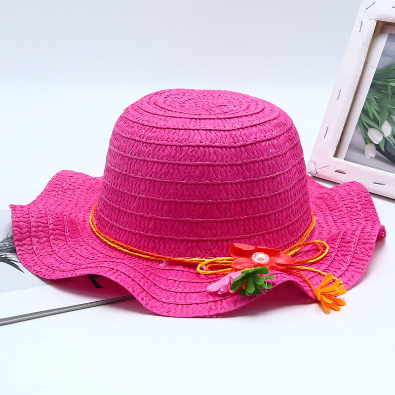 투 컬러 로프 진주 꽃 로즈 레드