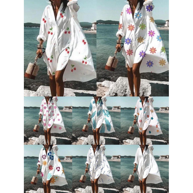2022 Summer and Autumn AliExpress Amazon Cross-border European and American Fashion Temperament Explosions Shirt Dress 2022 Summer and Autumn AliExpress Amazon Cross-border European and American Fashion Temperament Explosions Shirt Dress