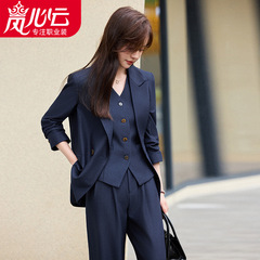 高級スーツセット女性2024新型秋職業服装気質女神范正装スーツ馬クリップ三点セット