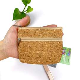 跨境软木零钱包便携式数据线耳机收纳化妆包迷你小号包拉链硬币袋