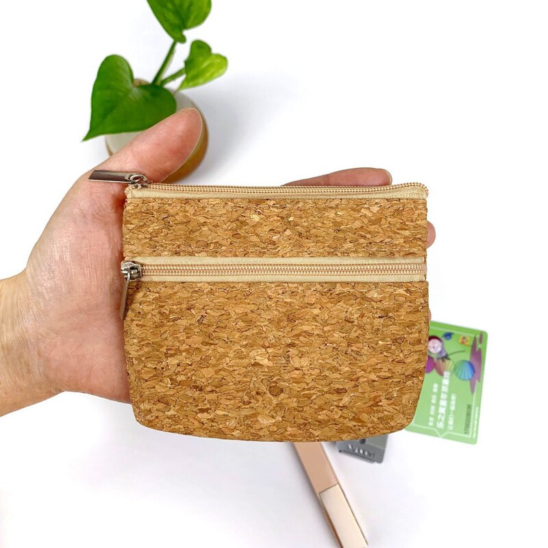 Cross-Border Cork Coin Purse Portable Data Cable Headphone Storage Cosmetic Bag Mini Small Bag Zipper Coin Bag