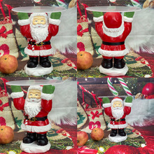 独立站新品诞老人服务生托盘雕塑树脂工艺品摆件圣诞节装饰品