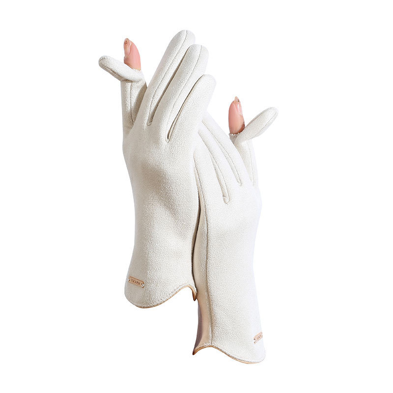 스웨이드 작은 골드 라벨 여성 화이트