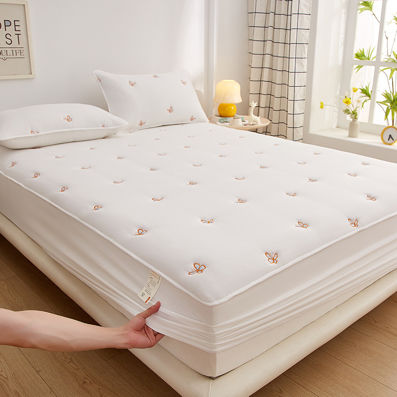 2024 nuevo estilo Clase A algodón lavado bordado sábana funda de cama acolchada funda de colchón para el hogar ropa de cama al por mayor
