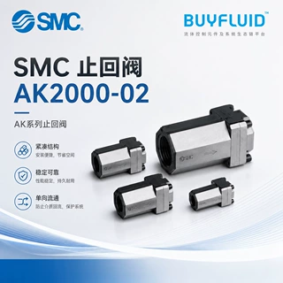 SMC AK系列止回阀 AK2000-02 工业流体控制阀 原装正品现货速发