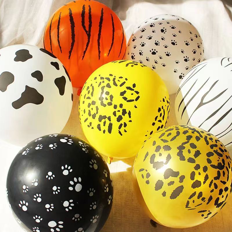 310g Weight Cute Cow Pattern Cheetah Print Emulsion Birthday Balloons