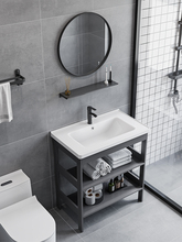 ✅落地式洗手盆柜组合卫生间一体陶瓷盆立柱洗脸盆家用洗漱台太空