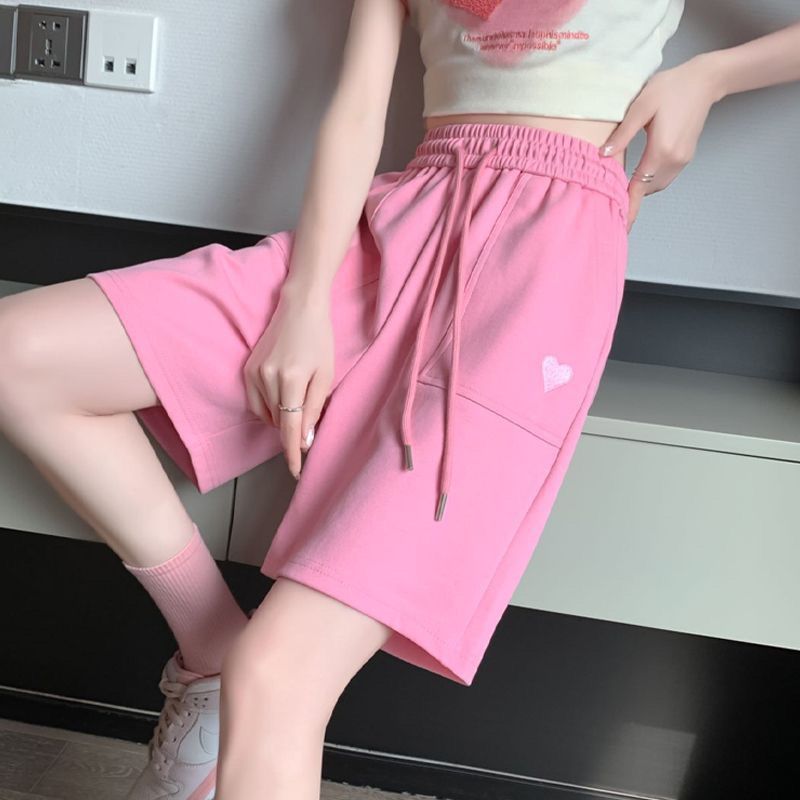 中大女童运动短裤夏2025新款潮女童学生宽松休闲裤高腰裤子