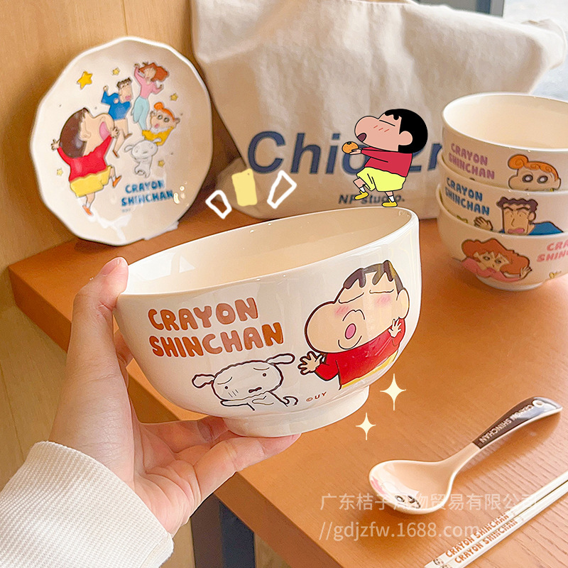 クレヨンしんちゃん ヌードルボウル 食器 かわいいラーメンボウル 即席めんボウル 家庭用 2025年新作 高価値パーソナルボウル|undefined