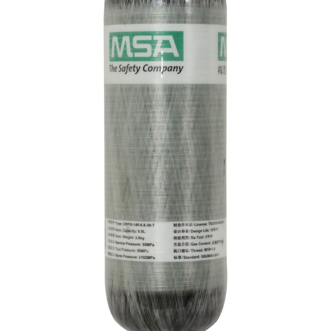 MSA/梅思安 10121837 正压式空气呼吸器专用6.8L带表BTIC碳纤气瓶