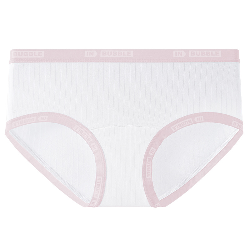 Bragas de algodón de clase A blanco puro sin teñir para mujer de cintura media 10A entrepierna antibacteriana alargada interior transpirable para mujer calzoncillos