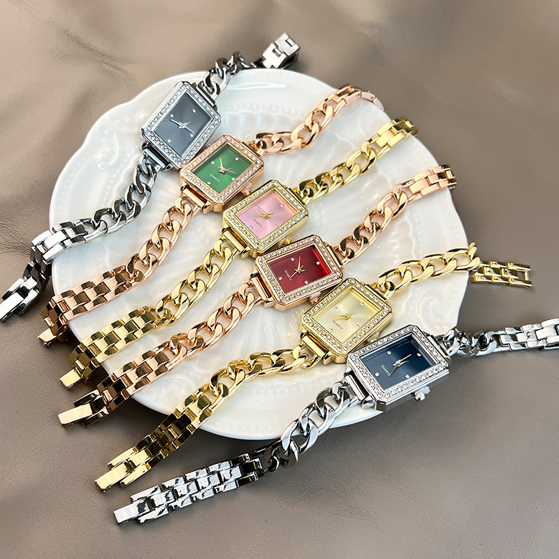 50g Weight Ordinary Glass Mirror Material Alloy Strap Material Watch Classification Pointer Display Type Single Folding Buckle Buckle Style Rectangle Dial Shape Daily Occasion Quartz Movement Geometric Pattern Women's Gender Simple Style Style Simple Style Geometric Single Folding Buckle Quartz Women's Watches 1