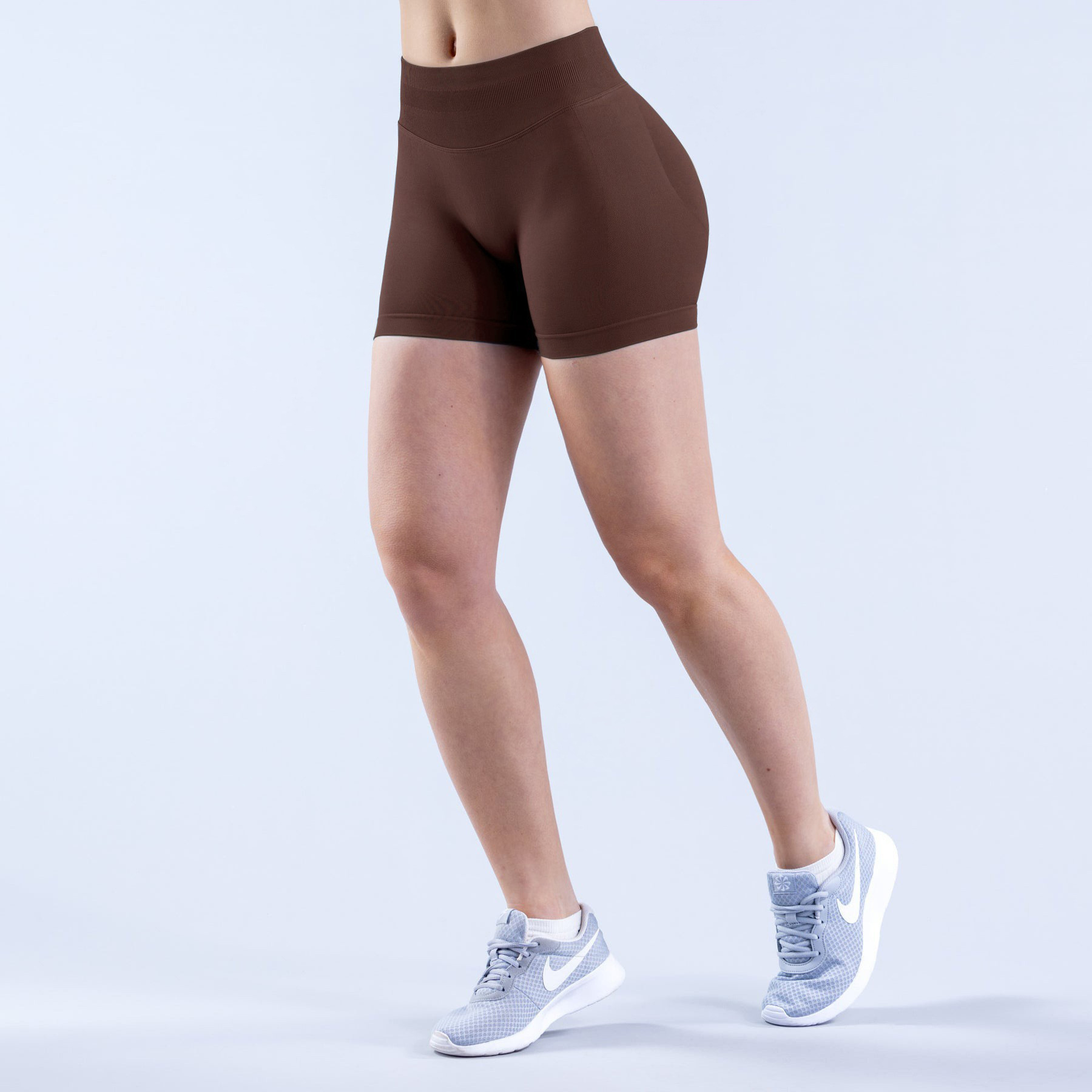 Pantalones cortos de cintura baja marrón oscuro