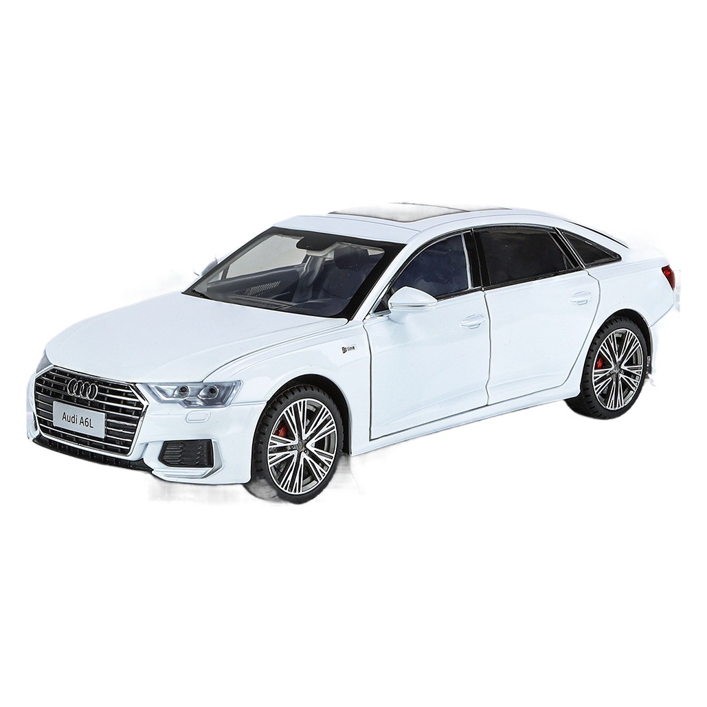 Autorización genuino 1:18 Audi A6 claraboyas panorámicas rueda delantera Tire hacia atrás simulación interior aleación modelo de coche deportivo adornos
